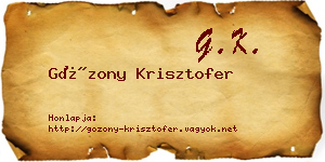 Gózony Krisztofer névjegykártya